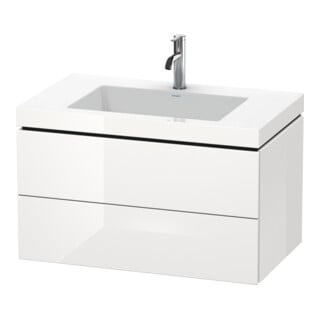 Duravit Waschtischunterschrank c-bonded L-Cube 80x48cm, 1 HL, we. hgl, 2 Schub., wandhängend