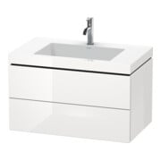 Duravit Waschtischunterschrank c-bonded L-Cube 80x48cm, 1 HL, we. hgl, 2 Schub., wandhängend