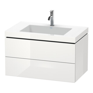 Duravit Waschtischunterschrank c-bonded L-Cube 80x48cm, 1 HL, we. hgl, 2 Schub., wandhängend