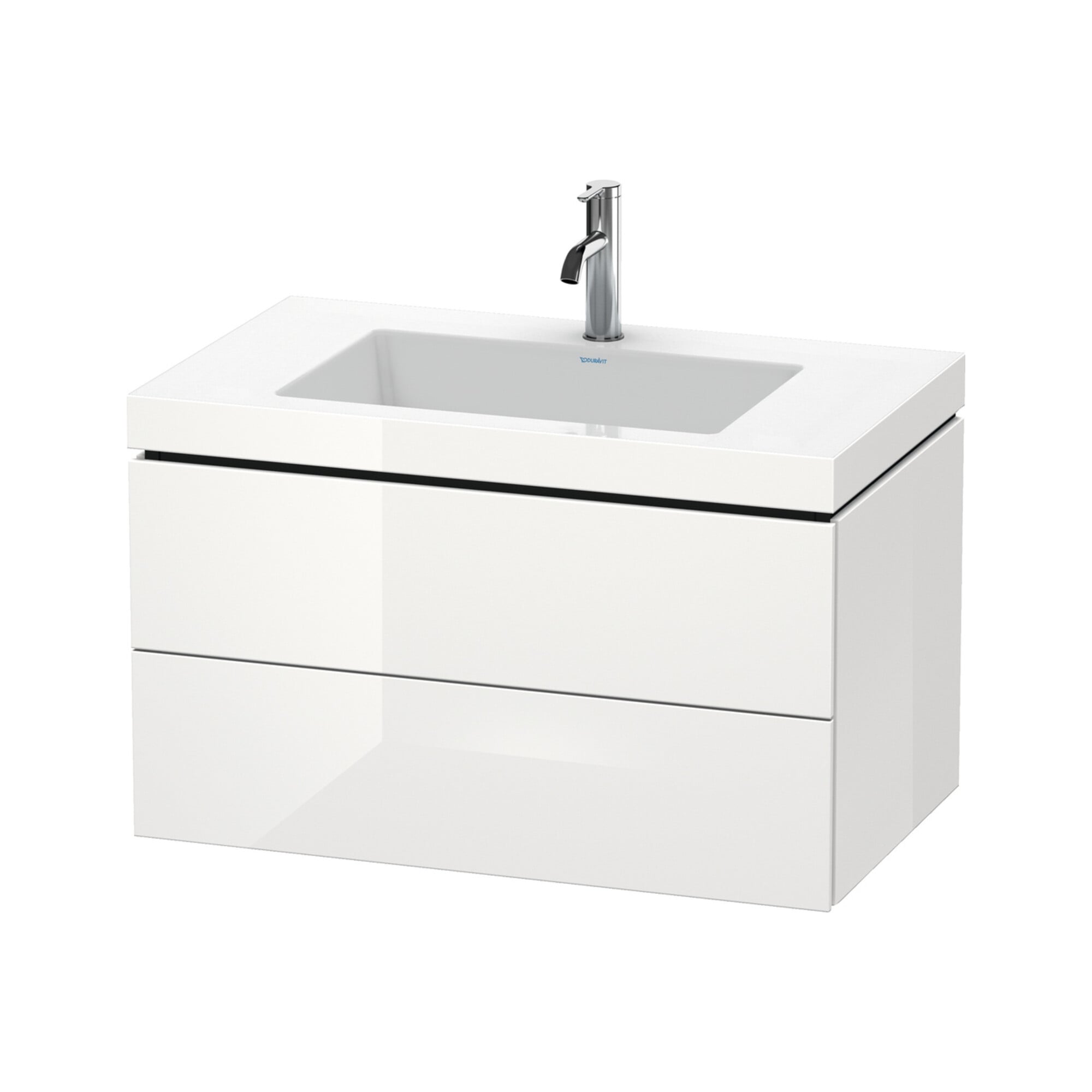 Duravit Waschtischunterschrank c-bonded L-Cube 80x48cm, 1 HL, we. hgl, 2 Schub., wandhängend