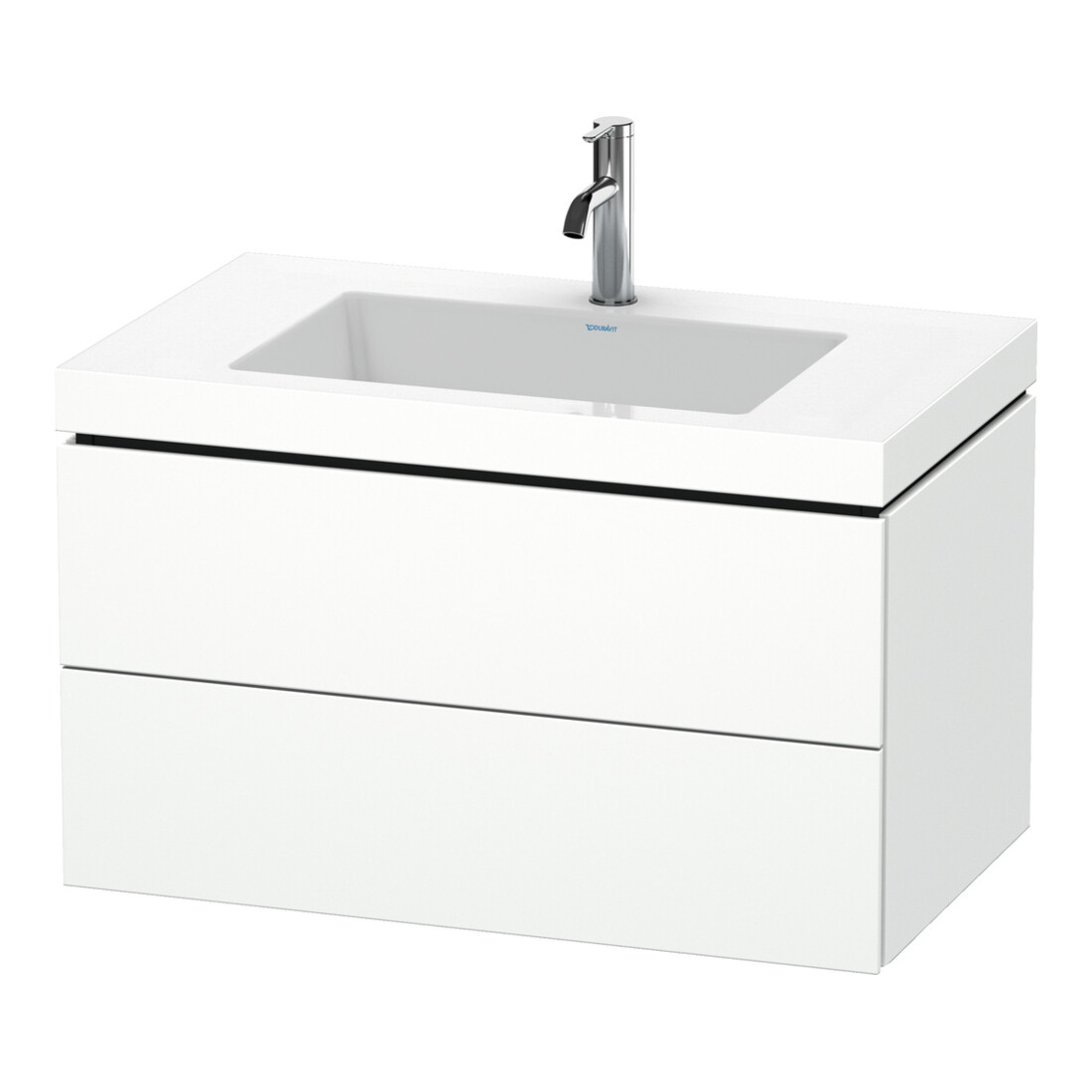 Duravit Waschtischunterschrank c-bonded L-Cube 80x48cm, 1 HL, we. ma, 2 Schub., wandhängend