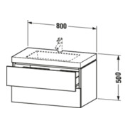Duravit Waschtischunterschrank c-bonded L-Cube 80x48cm, 1 HL, we. ma, 2 Schub., wandhängend-5