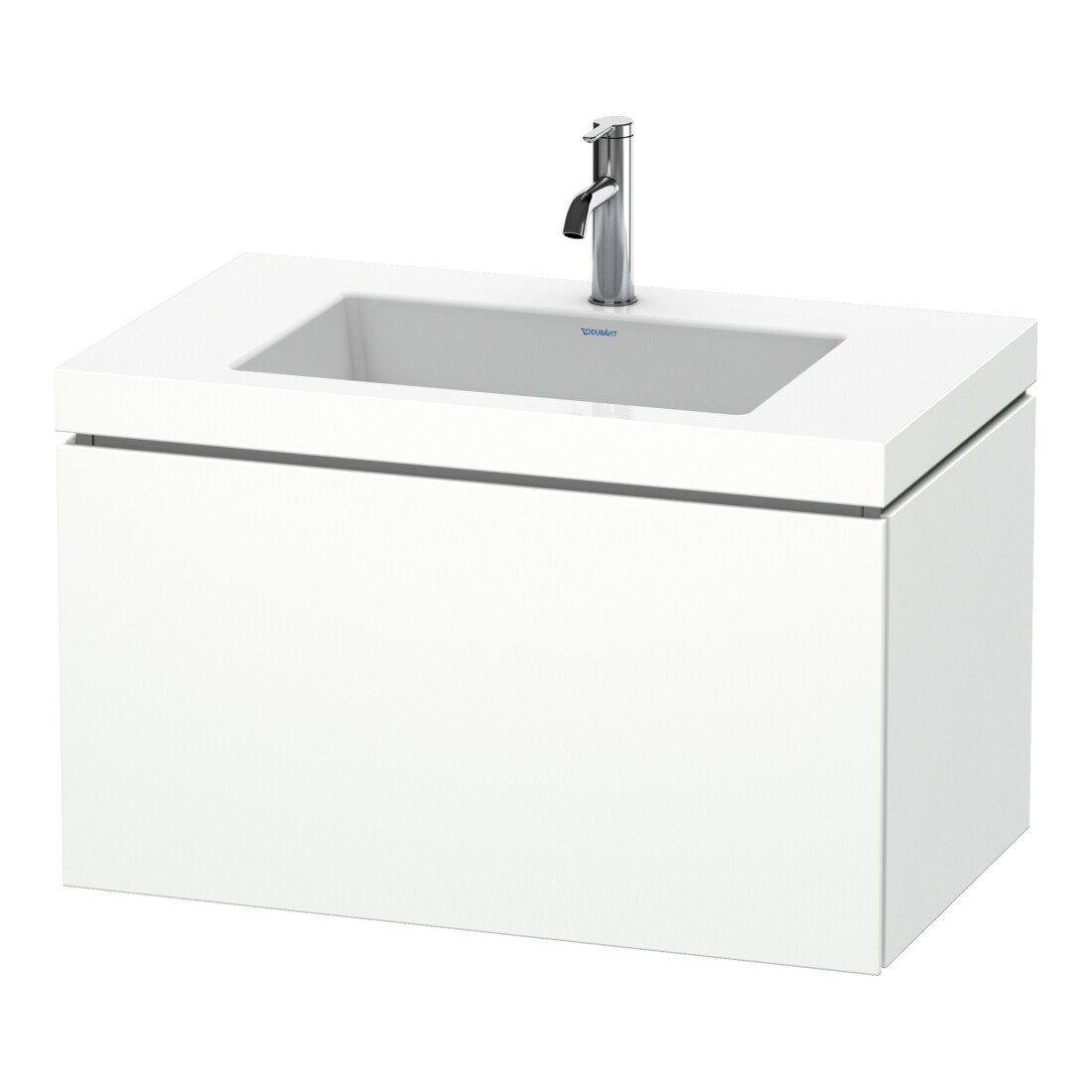 Duravit Waschtischunterschrank c-bonded L-Cube 80x48cm, 1 HL, we. matt, 1 Ausz., wandhängend