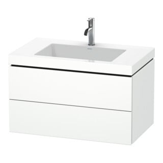 Duravit Waschtischunterschrank c-bonded L-Cube 80x48cm, 1 HL, we. matt, 2 Schub., wandhängend