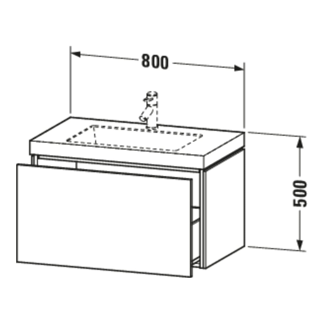 Duravit Waschtischunterschrank c-bonded L-Cube 80x48cm, o HL, bg ma, 1 Ausz., wandhängend