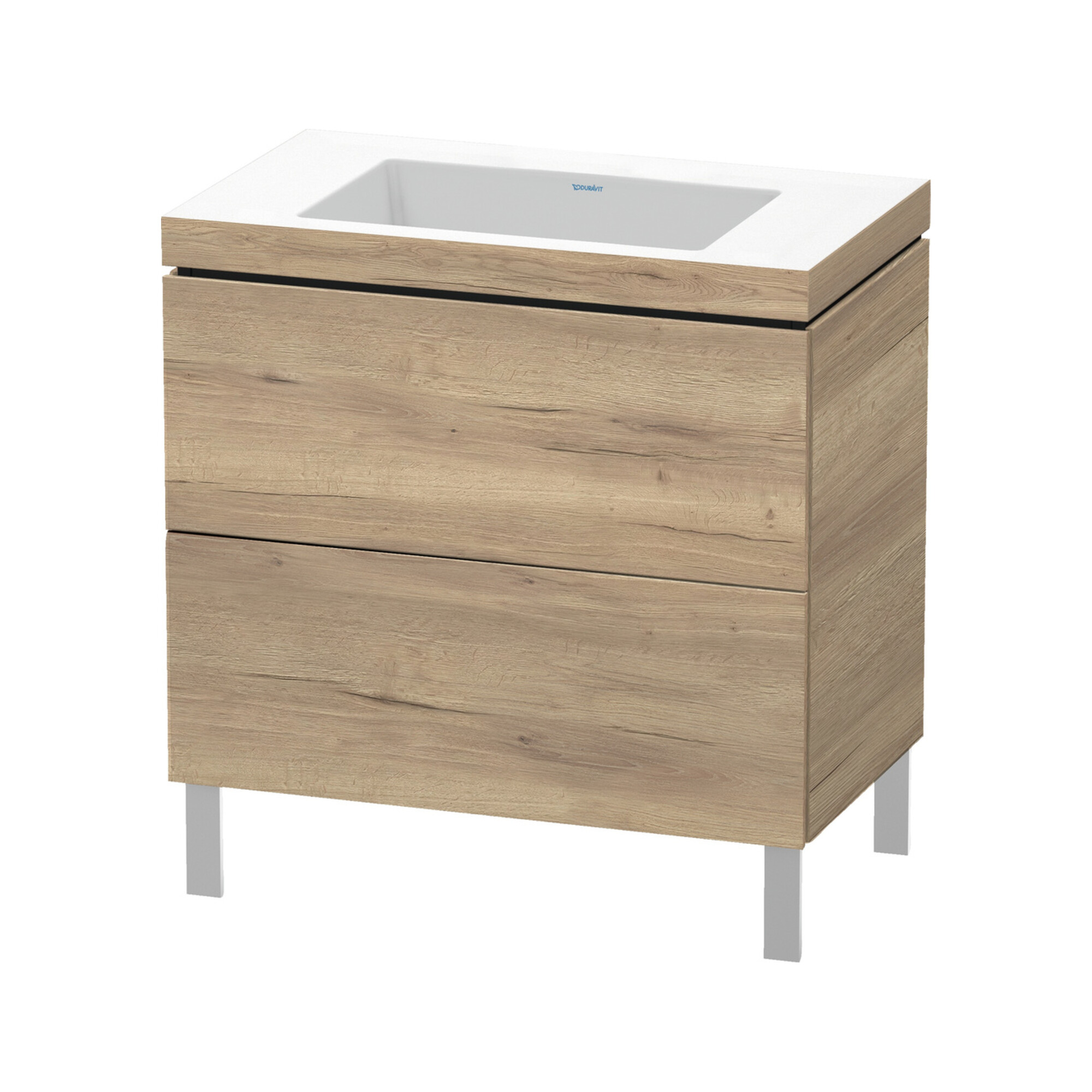 Duravit Waschtischunterschrank c-bonded L-Cube 80x48cm, o HL, Ei marm., 2 Ausz., steh.