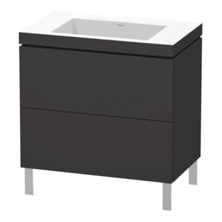 Duravit Waschtischunterschrank c-bonded L-Cube 80x48cm, o HL, gra matt, 2 Ausz., steh.