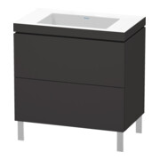 Duravit Waschtischunterschrank c-bonded L-Cube 80x48cm, o HL, gra matt, 2 Ausz., steh.