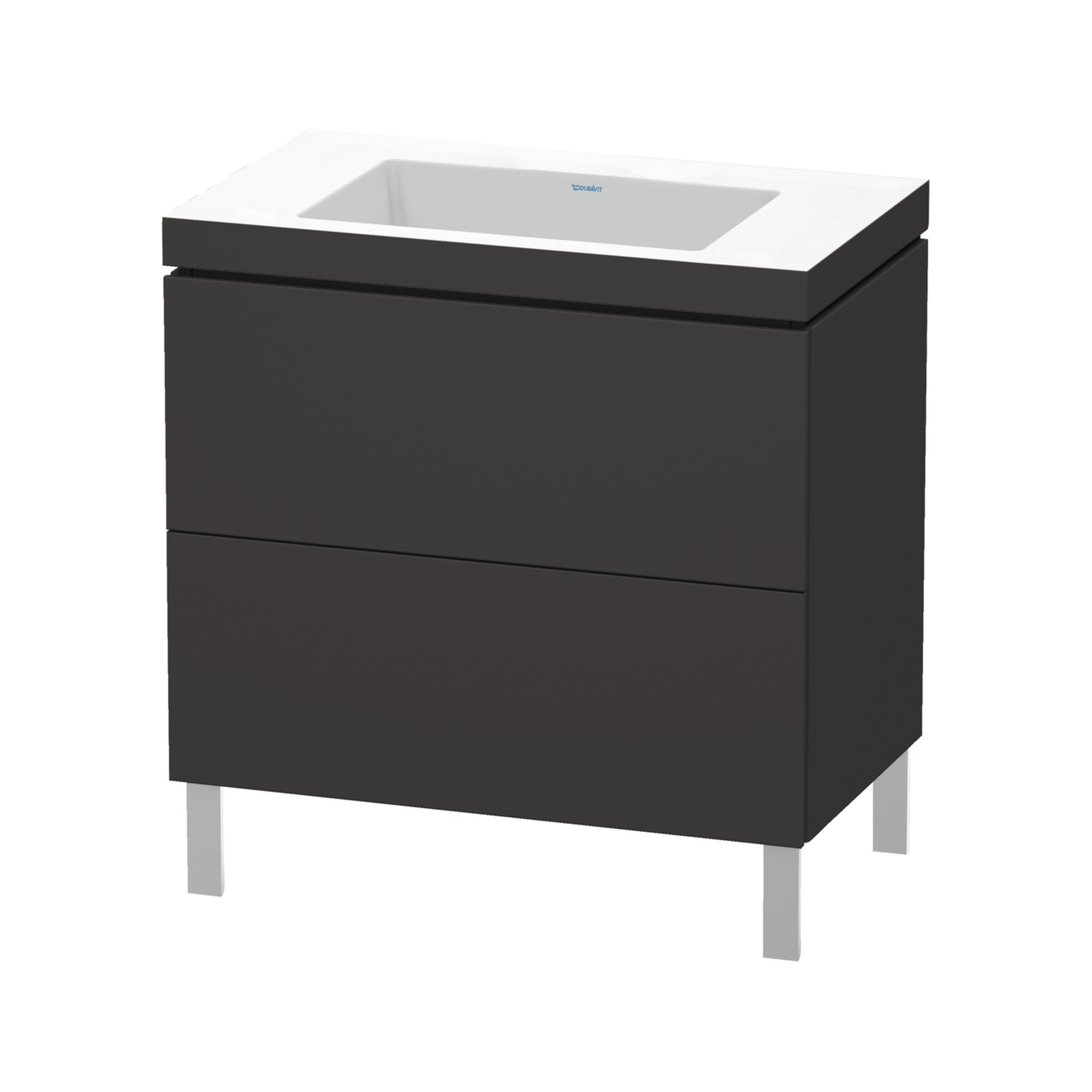 Duravit Waschtischunterschrank c-bonded L-Cube 80x48cm, o HL, gra matt, 2 Ausz., steh.