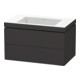 Duravit Waschtischunterschrank c-bonded L-Cube 80x48cm, o HL, gra matt, 2 Schub., wandhängend-1