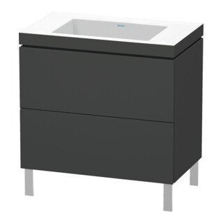 Duravit Waschtischunterschrank c-bonded L-Cube 80x48cm, o HL, graph ma, 2 Ausz., steh.
