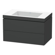 Duravit Waschtischunterschrank c-bonded L-Cube 80x48cm, o HL, graph ma, 2 Schub., wandhängend