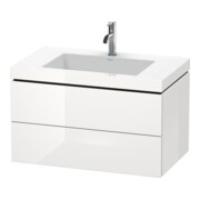 Duravit Waschtischunterschrank c-bonded L-Cube 80x48cm, o HL, graph ma, 2 Schub., wandhängend-4