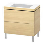 Duravit Waschtischunterschrank c-bonded L-Cube 80x48cm, o HL, med. Ei, 2 Ausz., steh.