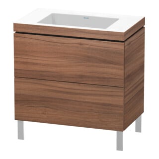 Duravit Waschtischunterschrank c-bonded L-Cube 80x48cm, o HL, Nussb Nat, 2 Ausz., steh.