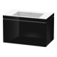 Duravit Waschtischunterschrank c-bonded L-Cube 80x48cm, o HL, sw hgl, 1 Ausz., wandhängend-1