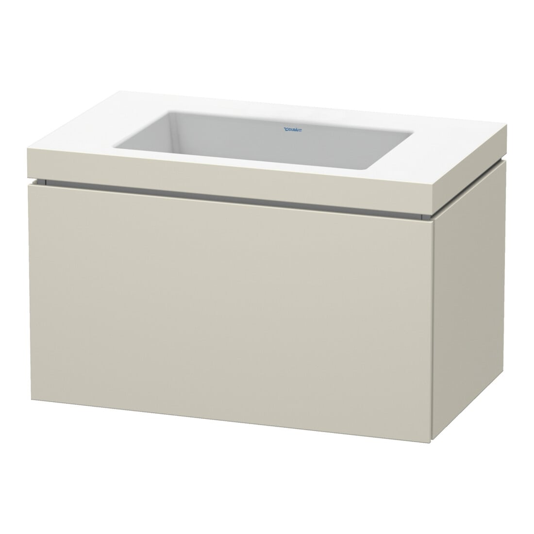 Duravit Waschtischunterschrank c-bonded L-Cube 80x48cm, o HL, Tau matt, 1 Ausz., wandhängend