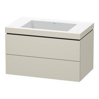Duravit Waschtischunterschrank c-bonded L-Cube 80x48cm, o HL, Tau matt, 2 Schub., wandhängend