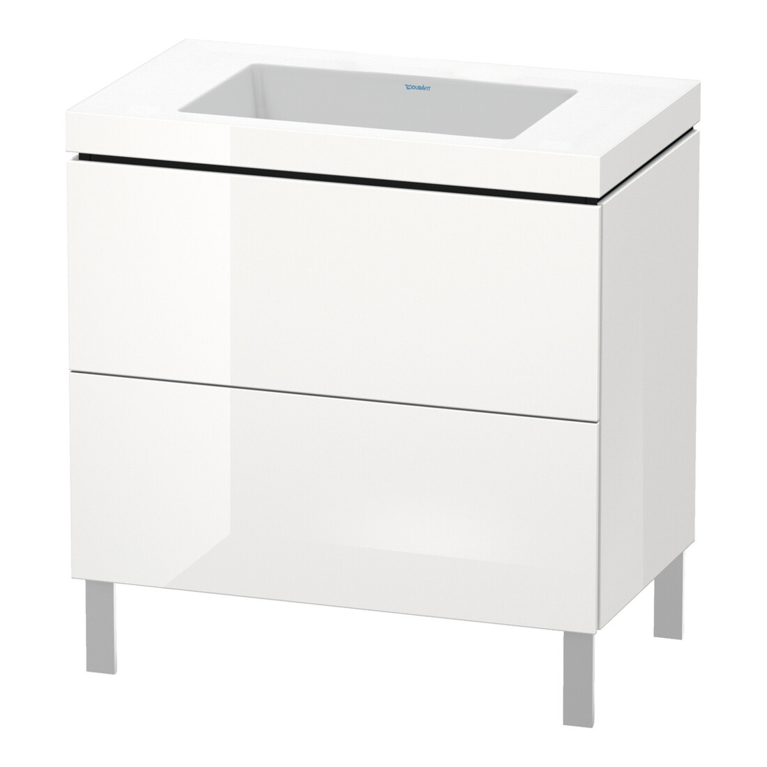 Duravit Waschtischunterschrank c-bonded L-Cube 80x48cm, o HL, we. hgl, 2 Ausz., steh.