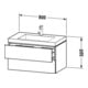 Duravit Waschtischunterschrank c-bonded L-Cube 80x48cm, o HL, we. hgl, 2 Schub., wandhängend