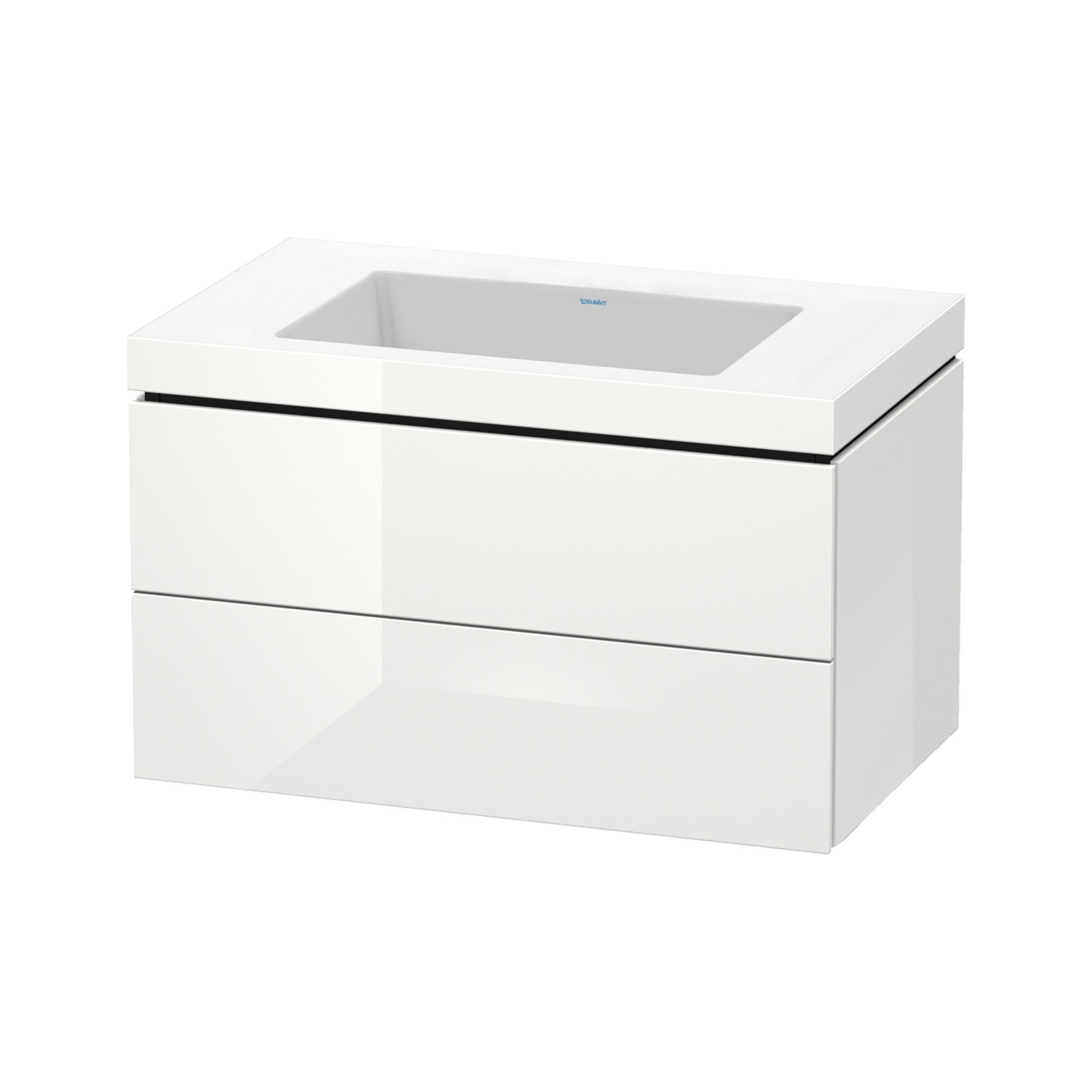 Duravit Waschtischunterschrank c-bonded L-Cube 80x48cm, o HL, we. hgl, 2 Schub., wandhängend