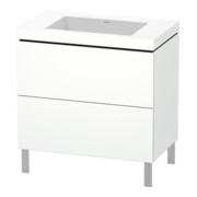 Duravit Waschtischunterschrank c-bonded L-Cube 80x48cm, o HL, we. matt, 2 Ausz., steh.