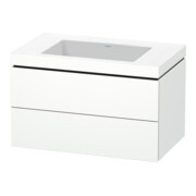 Duravit Waschtischunterschrank c-bonded L-Cube 80x48cm, o HL, we. matt, 2 Schub., wandhängend