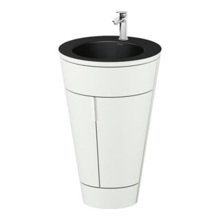 Duravit Waschtischunterschrank c-bonded Set Starck 1 56x86,4x60,5cm, st, Gr. chr, we. s-matt