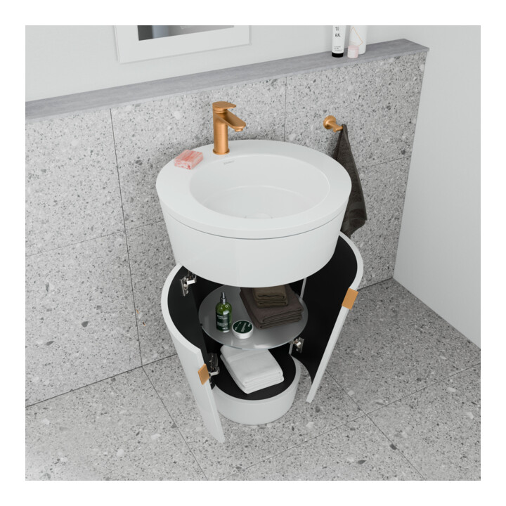 Duravit Waschtischunterschrank c-bonded Set Starck 1 56x86,4x60,5cm, st, IB, G b ge, we. hgl
