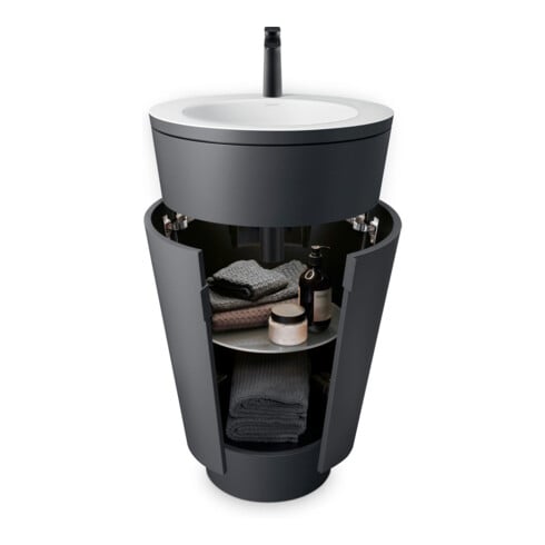 Duravit Waschtischunterschrank c-bonded Set Starck 1 56x86,4x60,5cm, st, IB, G sw, gra s-matt