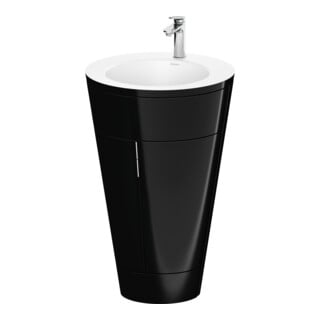 Duravit Waschtischunterschrank c-bonded Set Starck 1 56x86,4x60,5cm, st, IB, Gr. chr, sw hgl