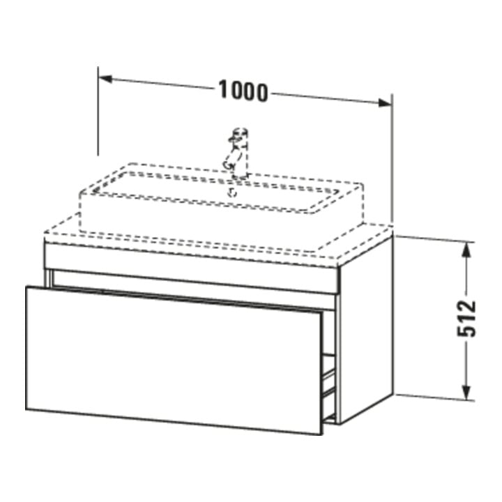 Duravit Waschtischunterschrank Com DuraStyle 100x47,8cm, E sw/Bas ma, f Kons, 1 Ausz.