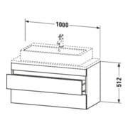 Duravit Waschtischunterschrank Com DuraStyle 100x47,8cm, graph ma, f Kons, 2 Schub.-4