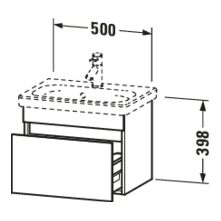 Duravit Waschtischunterschrank Com DuraStyle 50x36,8cm, Ei sw/we matt, 1 Auszug