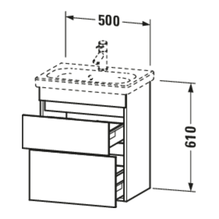 Duravit Waschtischunterschrank Com DuraStyle 50x36,8cm, gra m/we ma, 2 SchKa., wandhängend