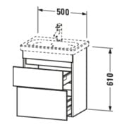 Duravit Waschtischunterschrank Com DuraStyle 50x36,8cm, Nussb Nat, 2 SchKa., wandhängend-5