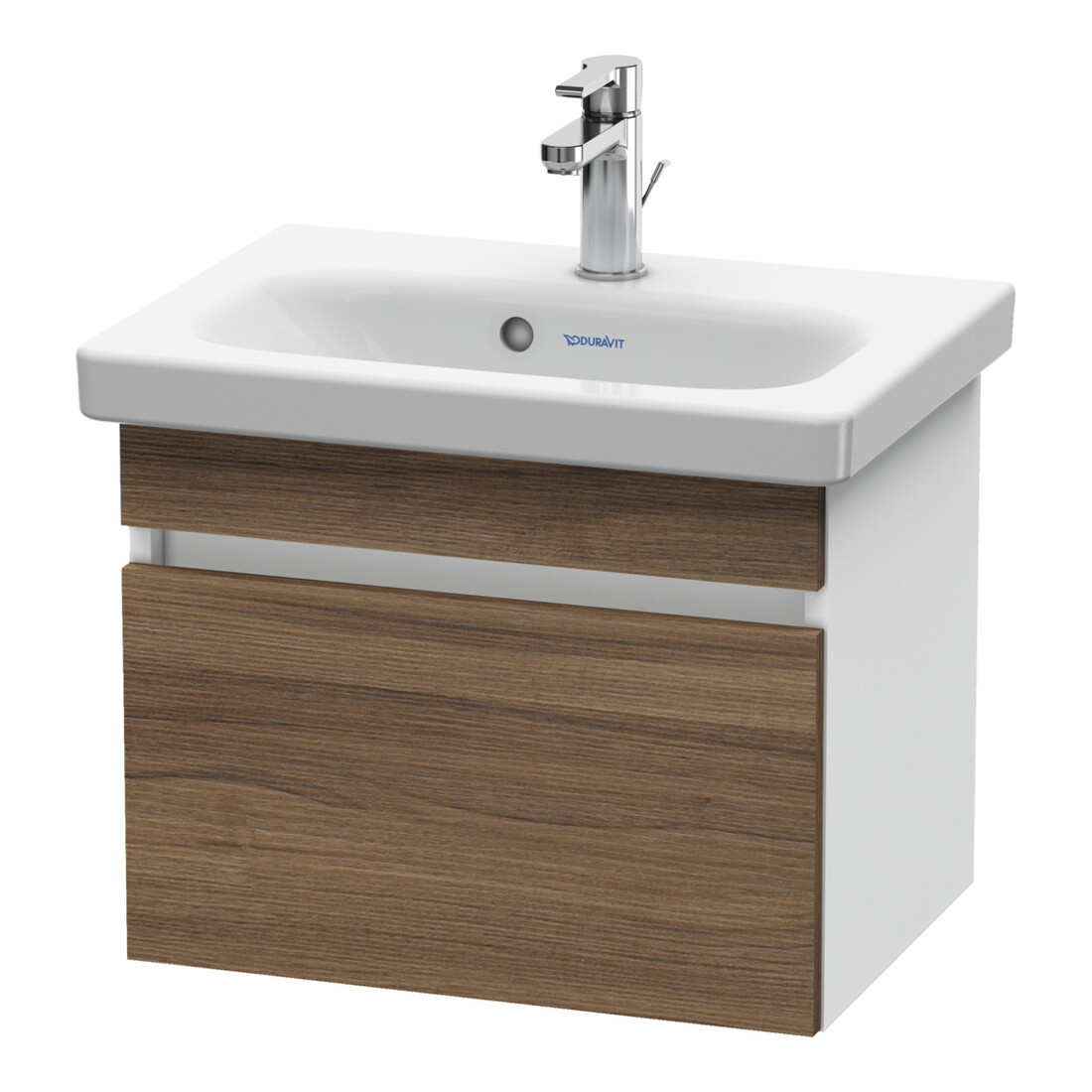 Duravit Waschtischunterschrank Com DuraStyle 50x36,8cm, Nussb nat/weiß matt, 1 Auszug