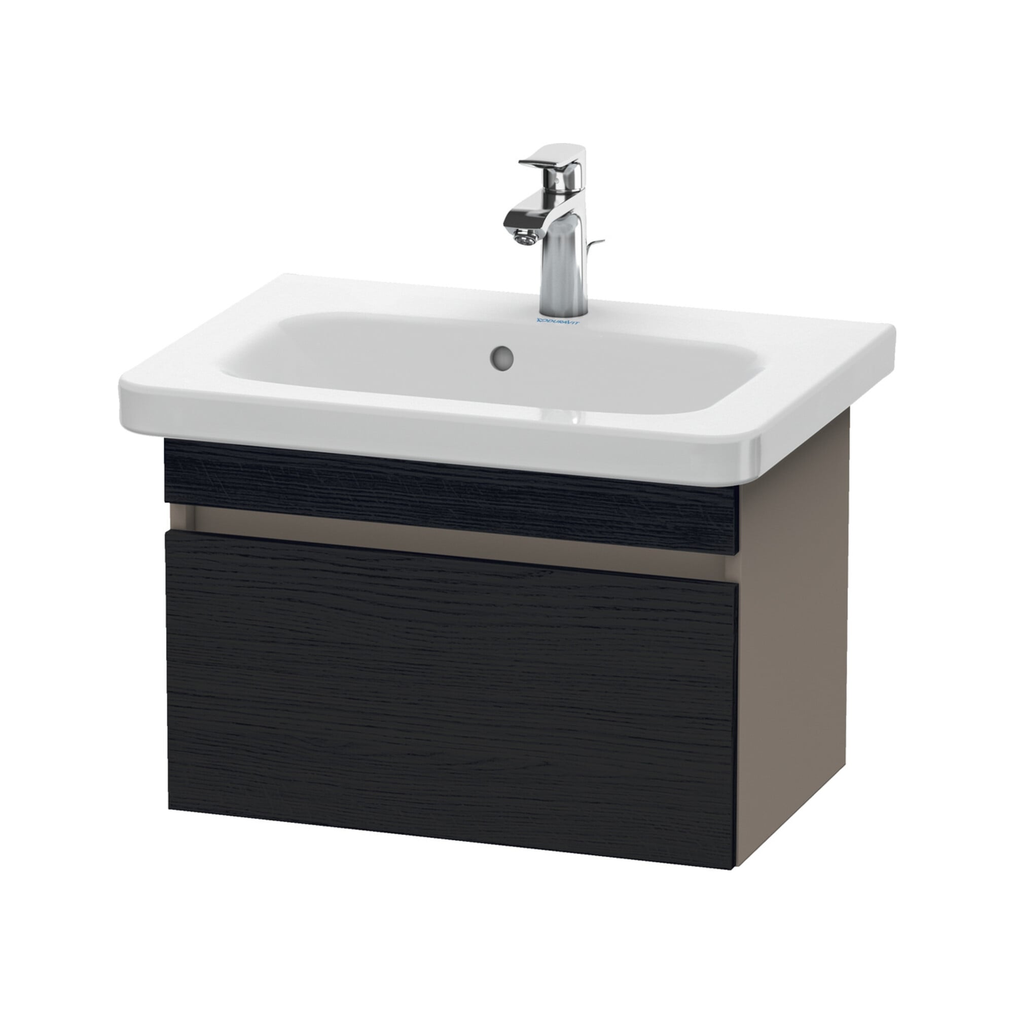 Duravit Waschtischunterschrank Com DuraStyle 58x36,8cm, Ei sw/Basalt matt, 1 Auszug