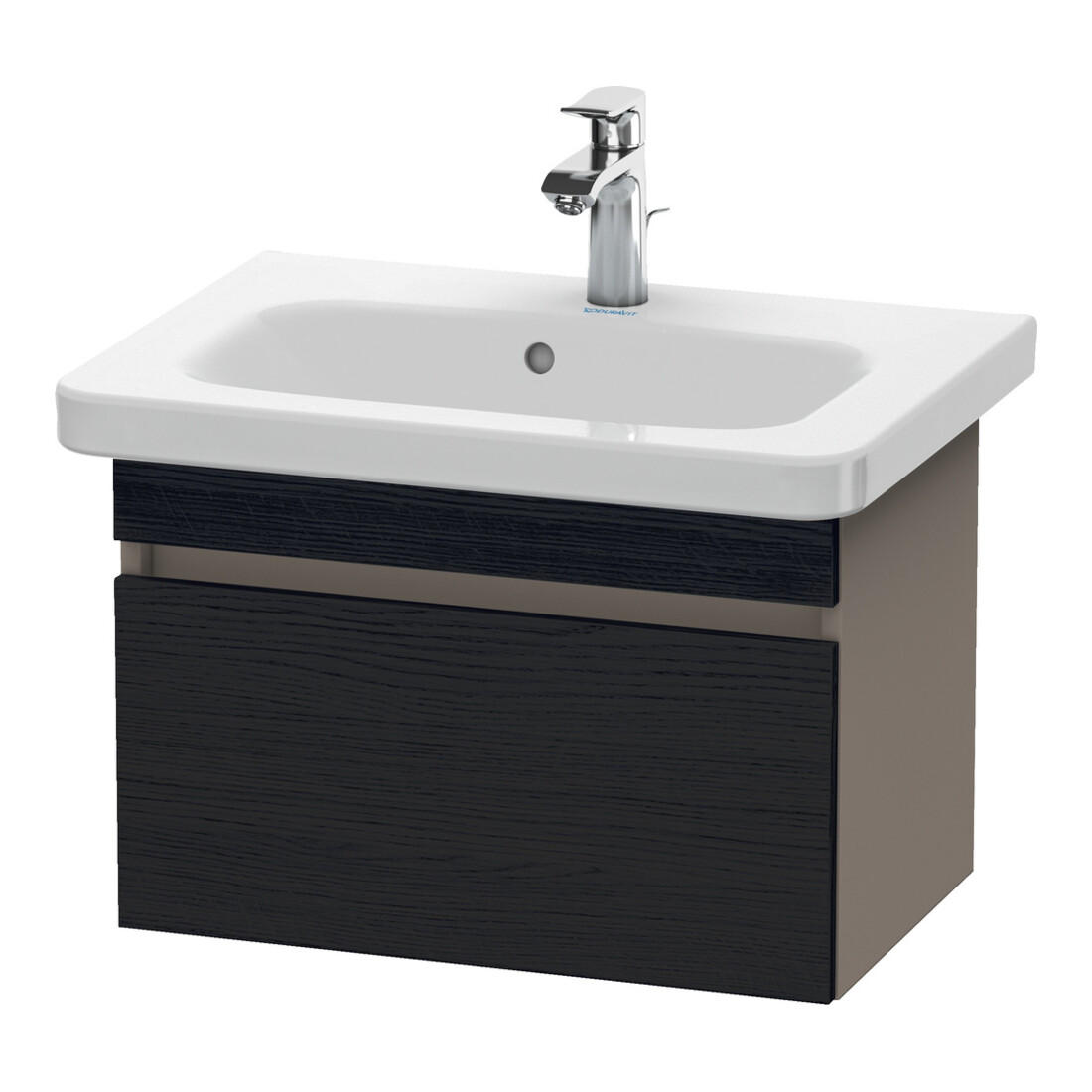 Duravit Waschtischunterschrank Com DuraStyle 58x36,8cm, Ei sw/Basalt matt, 1 Auszug