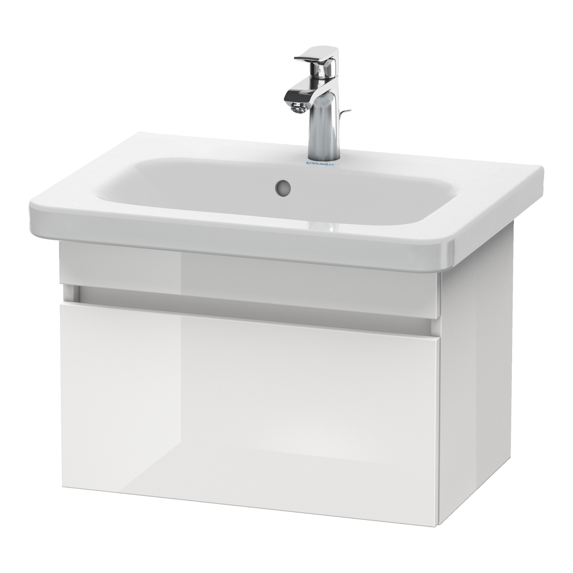 Duravit Waschtischunterschrank Com DuraStyle 58x36,8cm, weiß Hochglanz, 1 Auszug