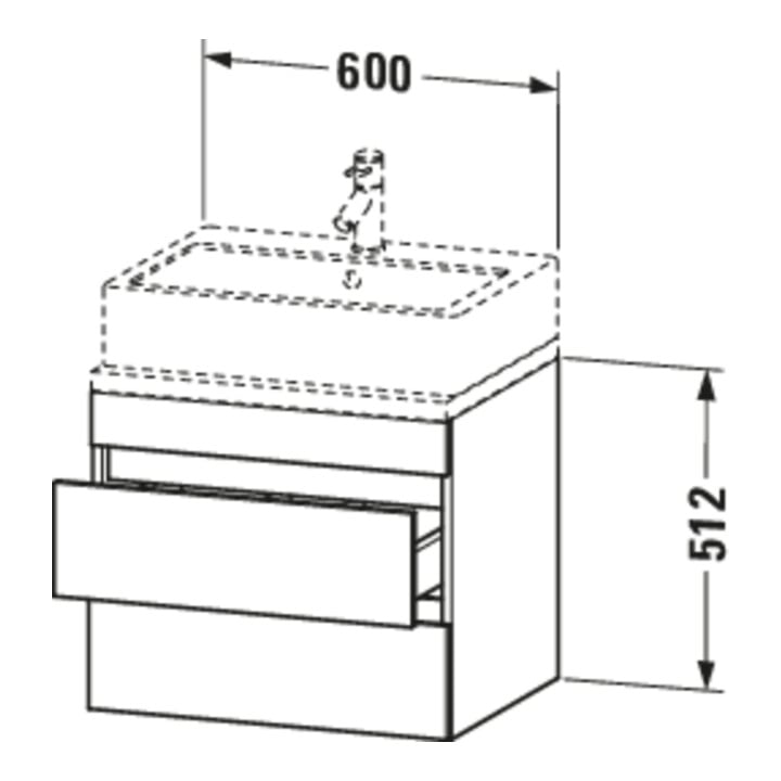 Duravit Waschtischunterschrank Com DuraStyle 60x47,8cm, bas. ma, f Kons, 2 Schub.