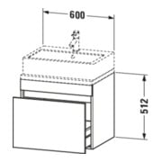 Duravit Waschtischunterschrank Com DuraStyle 60x47,8cm, w hgl/we ma, f Kons, 1 Ausz.-4