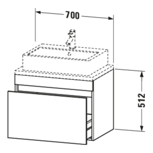 Duravit Waschtischunterschrank Com DuraStyle 70x47,8cm, N dk/b ma, f Kons, 1 Ausz.