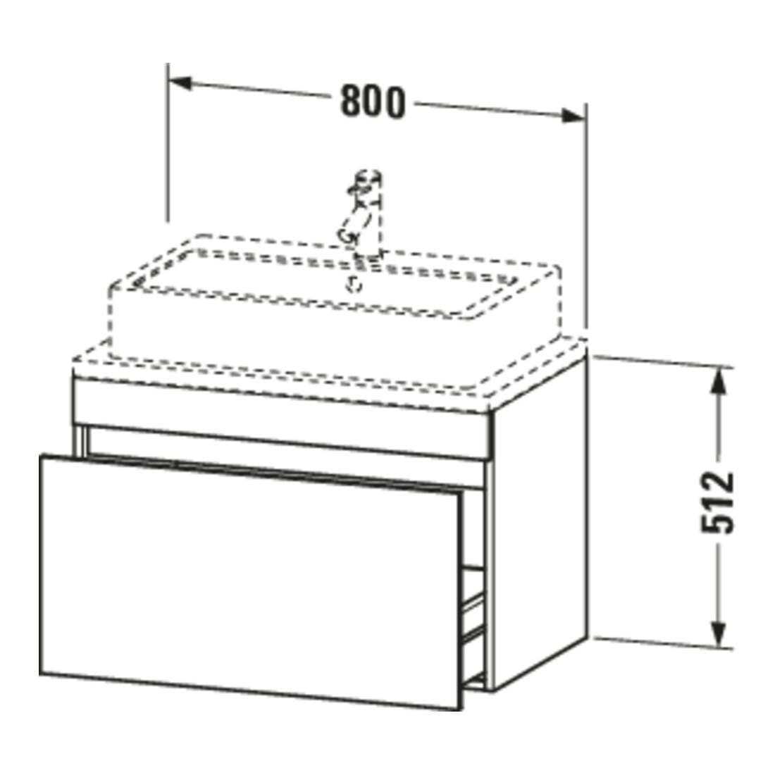 Duravit Waschtischunterschrank Com DuraStyle 80x47,8cm, bas. ma, f Konsole, 1 Auszug