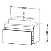 Duravit Waschtischunterschrank Com DuraStyle 90x47,8cm, betgr/we ma, f Kons, 1 Ausz.-4