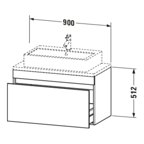 Duravit Waschtischunterschrank Com DuraStyle 90x47,8cm, graph ma, f Konsole, 1 Auszug