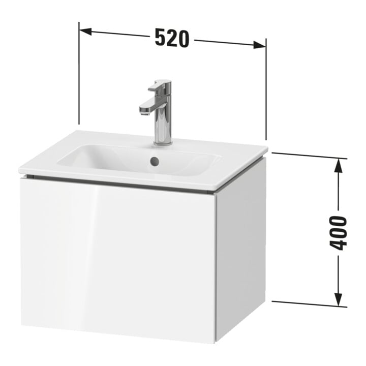 Duravit Waschtischunterschrank Compact L-Cube 52x42,1x40cm, 1 Ausz., wandhängend, graph matt