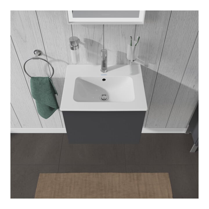 Duravit Waschtischunterschrank Compact L-Cube 52x42,1x40cm, 1 Ausz., wandhängend, graph matt