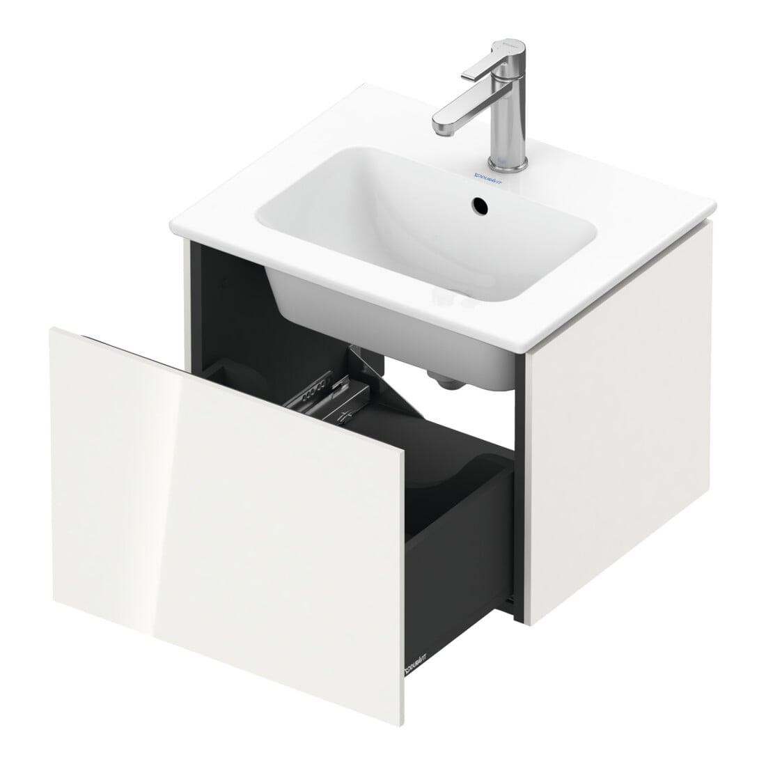 Duravit Waschtischunterschrank Compact L-Cube 52x42,1x40cm, 1 Ausz., wandhängend, we hgl