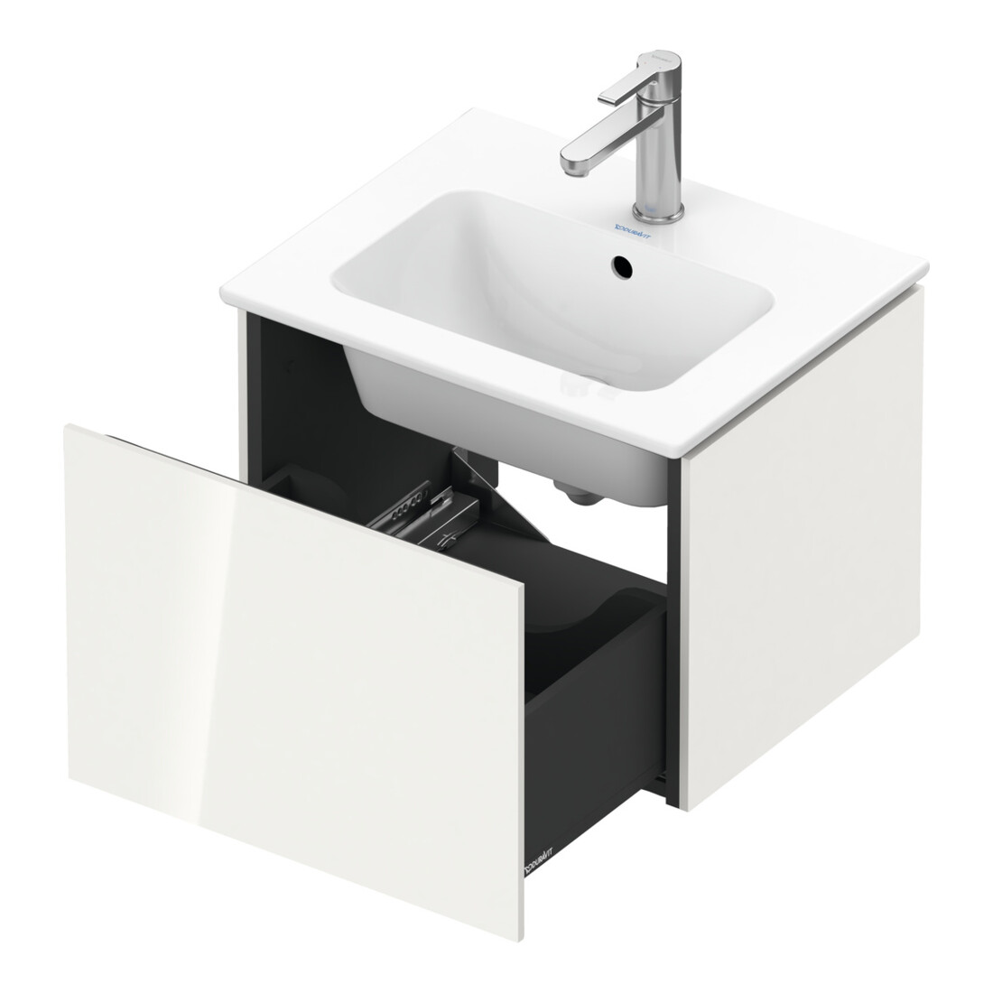 Duravit Waschtischunterschrank Compact L-Cube 52x42,1x40cm, 1 Ausz., wandhängend, we hgl